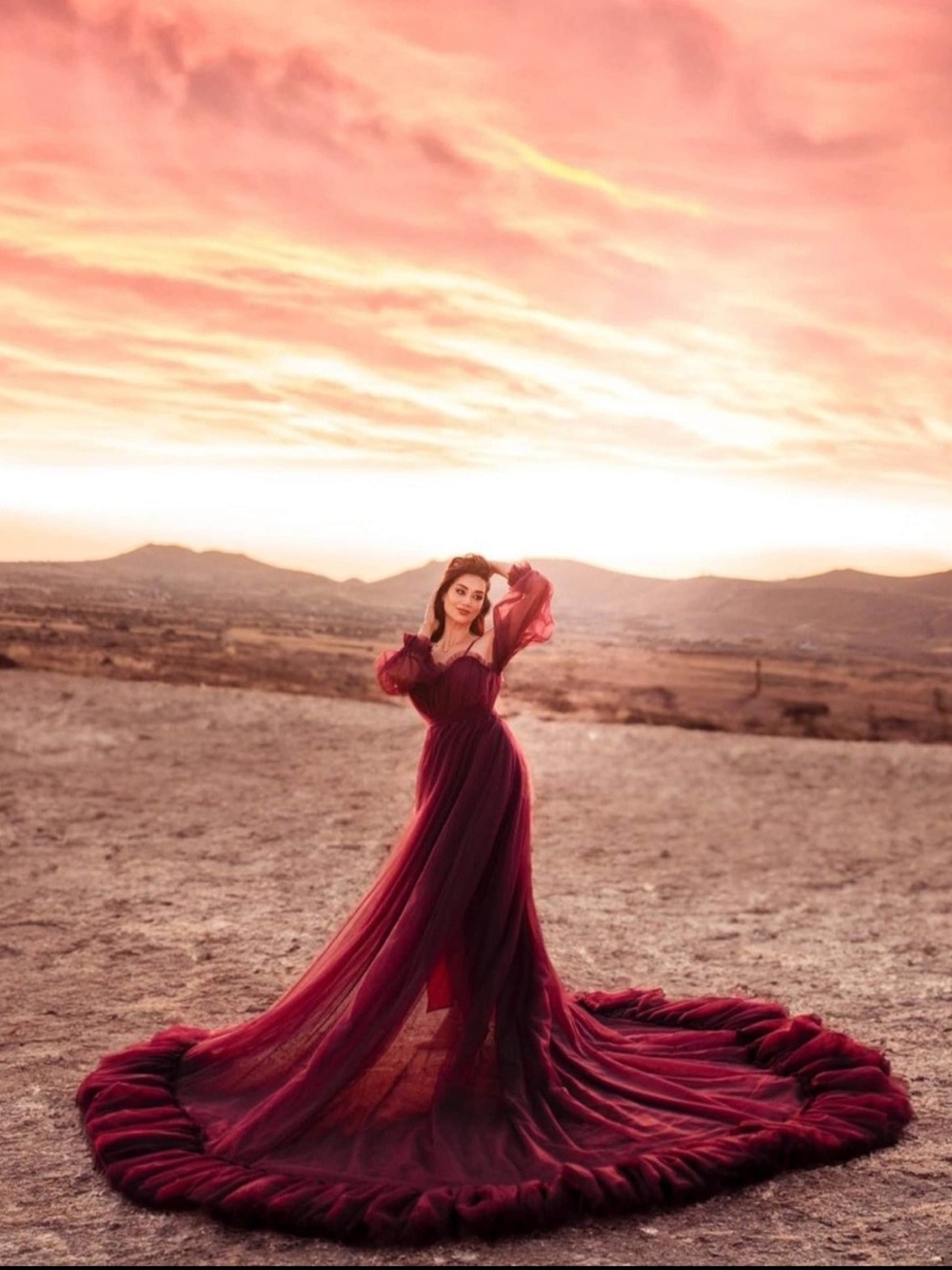 Elegant black Gown with Sheer Sleeves - Women Dresses